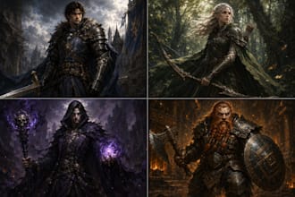 illustrate fantasy art creatures and fantasy art creature