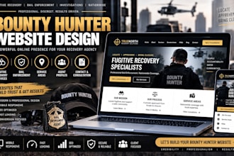 design a professional bounty hunter and fugitive recovery website