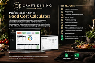 create a restaurant food cost calculator and database
