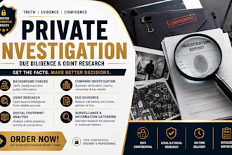 conduct private investigation, due diligence and osint research