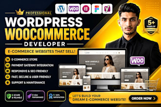 build wordpress ecommerce website and woocomerce store