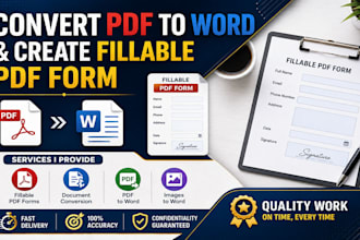 convert PDF to word and create fillable PDF form
