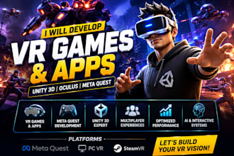 develop VR games and apps unity 3d oculus meta quest game as unity VR developer