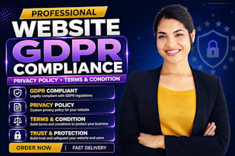 write and review website gdpr compliance, privacy policy, terms and condition