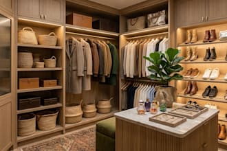 create custom walk in closet, wardrobe and dressing room 3d design