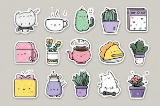 draw cute kawaii doodles stickers illustration design