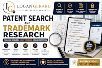 conduct professional patent search and trademark research