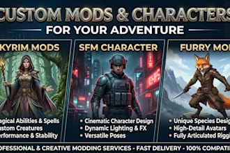 build custom skyrim mods, sfm character, furry mod for your adventure