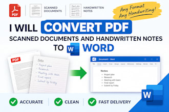 convert PDF, scanned documents and handwritten notes to word