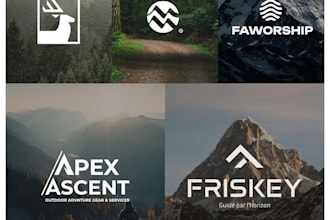 design a custom minimalist, nature and outdoor logo