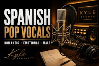 sing your spanish pop or romantic song with male vocals