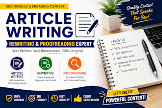 write SEO articles and provide proofreading