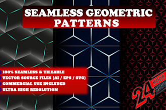 design modern geometric 3d seamless vector patterns
