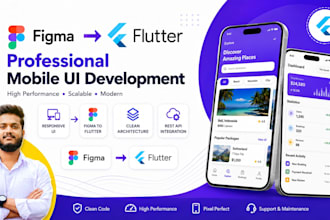 convert figma to flutter and integrate rest API for mobile apps