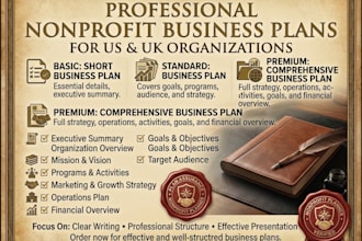 create a professional nonprofit business plan for your organization