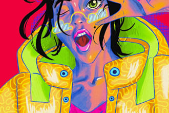 create a fun pop art style custom illustration