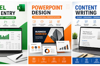 do excel data entry, powerpoint design and content writing