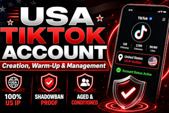 create usa tiktok account, tiktok usa, tiktok usa warm up and management