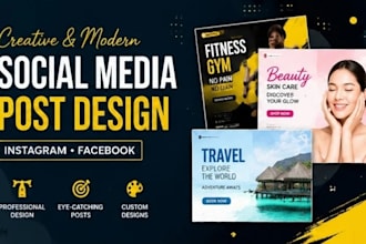 design professional social media post banner and logo for your brand