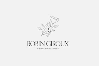 do a line art floral logo and any line art graphics design