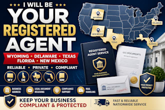 be your registered agent in wyoming, delaware, texas, florida or new mexico