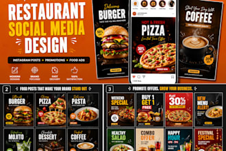 design professional restaurant social media posts