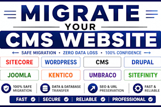 migrate sitecore wordpress cms website drupal joomla kentico umbraco sitefinity
