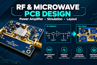 design and simulate rf, microwave circuit  power amplifier and pcb layout