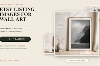 design professional etsy listing images for your wall art