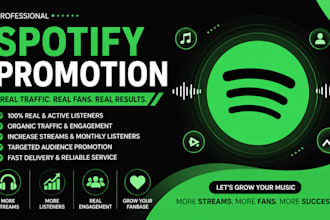 grow spotify track promotion  monthly listeners and rank on spotify