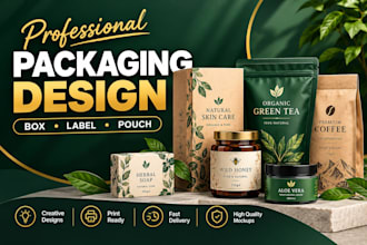 design professional product packaging, box, label and pouch