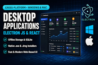 develop custom desktop application using electron js and react