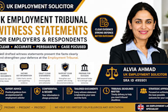 prepare uk employment tribunal witness statements for employers and respondents
