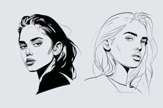 design a professional vector portrait illustration