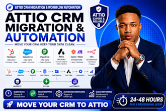 migrate hubspot salesforce pipedrive to attio crm and setup workflow automation