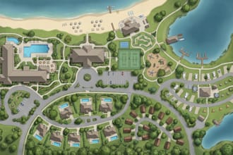 design resort, wayfinding, campground, tourist park and visitor maps