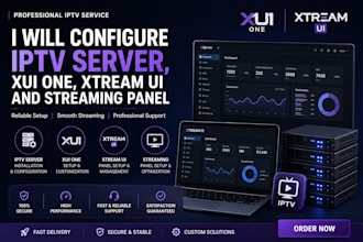 configure iptv server, xui one, xtream UI and streaming panel