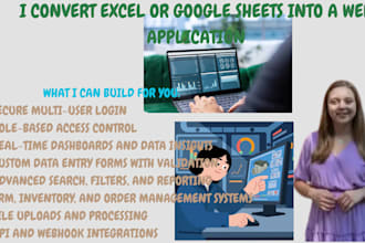convert excel or google sheets into a web application