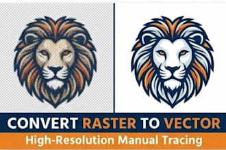 convert jpg to vector, vector trace, and redraw logo professionally
