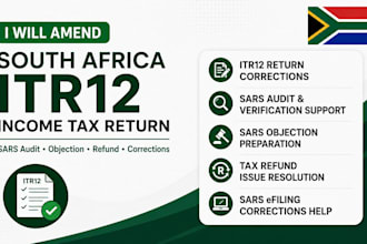 amend south africa itr12 income tax return, sars audit, objection and refund
