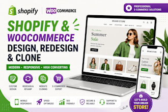 design redesign or clone your shopify or woocomerce store with custom theme