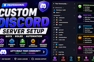 setup a professional custom discord server with bots, roles and automation