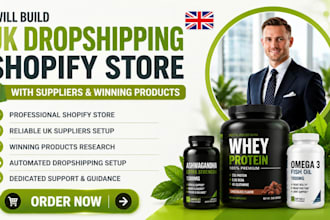 build UK dropshipping shopify store with suppliers and winning products