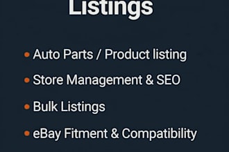 do SEO optimized ebay auto parts and ebay motors listings