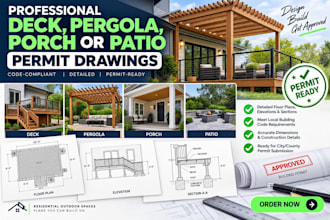 provide deck, pergola, porch or patio permit drawings