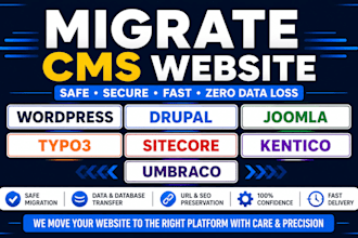 migrate cms website wordpress drupal joomia typo3 sitecore kentico umbraco