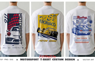 design custom motorsport t shirt vector art print ready