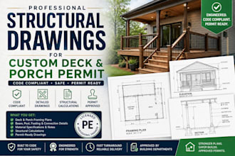 create structural drawings for custom deck and porch permit