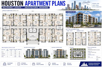 create houston apartment building architectural drawings and layouts