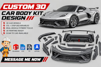 3d car model widebody kit interior car part stl files 3d print for manufacturing